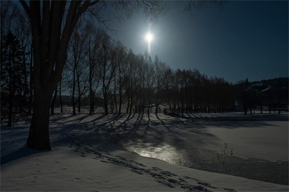 Taylor Lake in the early moonlight