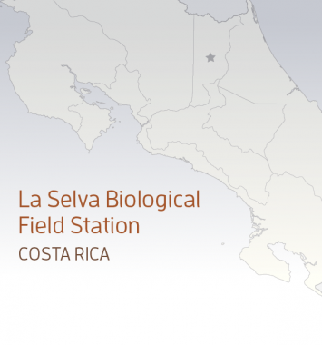 Map of Costa Rica highlighting location of La Selva Biological Field Station