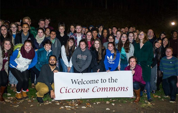 Students in the first residential commons