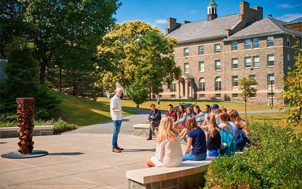 Professor Peter Klepeis and his FSEM students gather outside