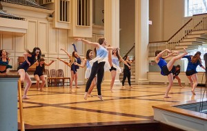 Student dancers in Memorial Chapel