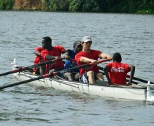 Matt Knowles rowing with the Ugandan Rowing Federation