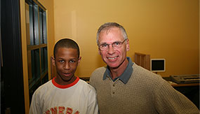 Gary Eichhorn posing with a Music and Youth student