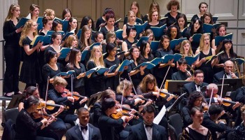 Colgate University Chorus and accompanying orchestra