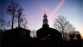Colgate Memorial Chapel at sunset.