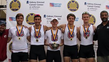 Men's Rowing Team with Gold Medals
