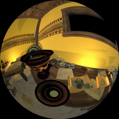 360-degree model of ancient room for display on visualization lab dome